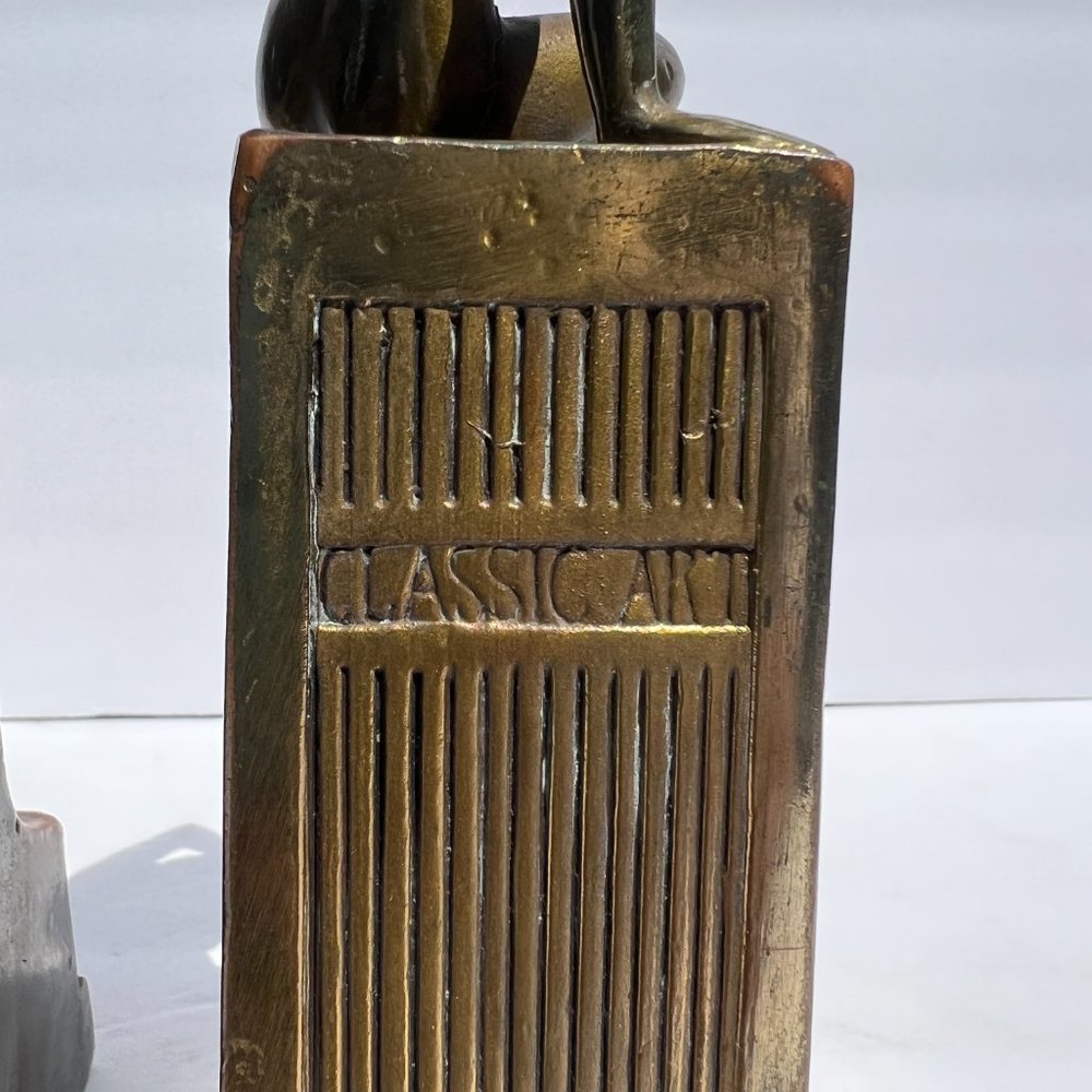 Bronze Bookends Nude Man Woman Art Nouveau Sculpture Circa 1916 “Classic Art” - Picture 5 of 16